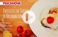 Papillotes de Supremas de Bacalhau com Legumes