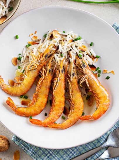 Camarão ao Gin, Limão e Coentros na Air Fryer