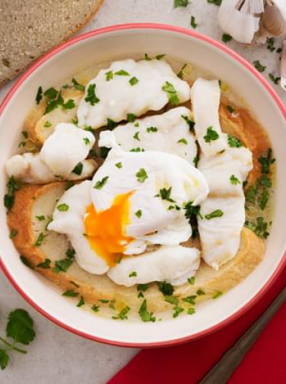 Açorda Alentejana de Bacalhau com Coentros