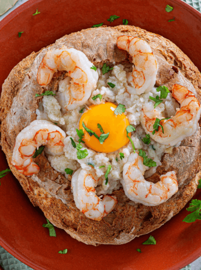 A&ccedil;orda Simples de Gamb&atilde;o no P&atilde;o Aos Coentros