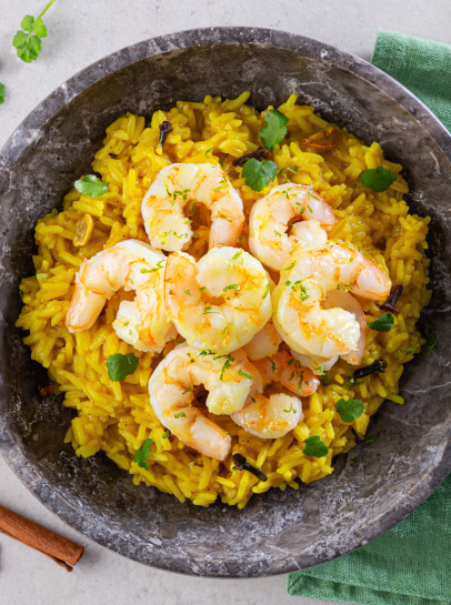 Arroz Pilaf Com Miolo de Camarão Gigante