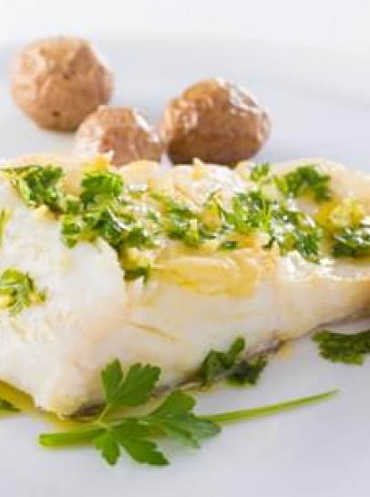 Bacalhau com Molho Aromático de Ervas e Gengibre