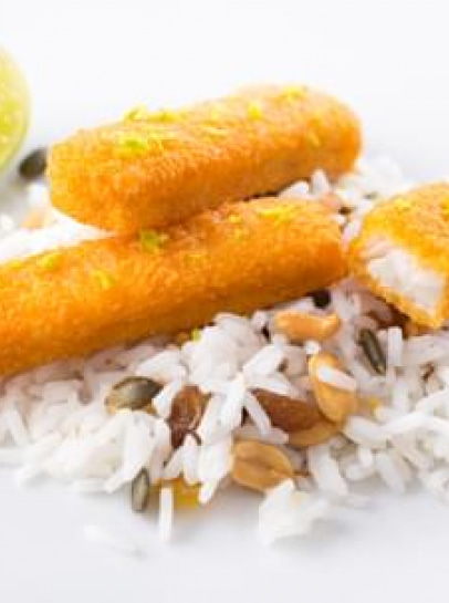 Barrinhas de Pescada com Raspa e Sumo de Lima