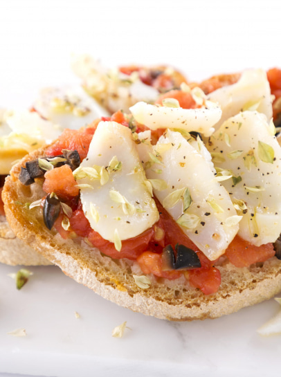 Bruschetta de Bacalhau aos Orégãos