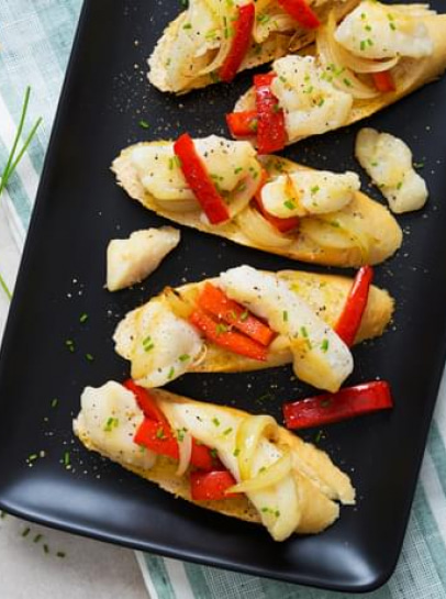 Bruschettas de Bacalhau ao Cebolinho