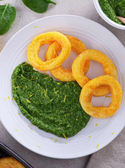 Caprichos na Airfryer Com Esparregado de Espinafres e Gr&atilde;o