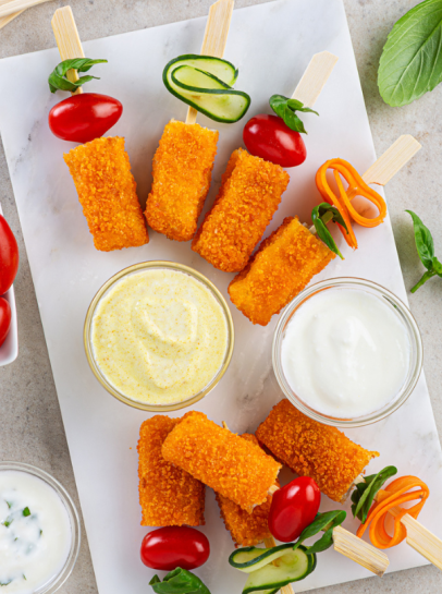 Espetadas de Barrinhas de Pescanova com Vegetais