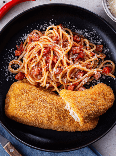 Filetes de Arom&aacute;ticas Com Pasta All' Amatriciana