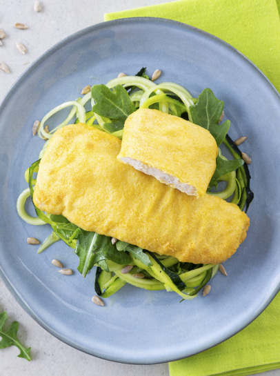 Filetes Em Cama De Esparguete De Curgete Salteado