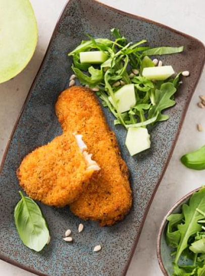 Filetes no Forno com Salada de Meloa e Manjericão