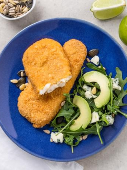 Filetes Forno de Limão com Salada de Abacate e Roquefort