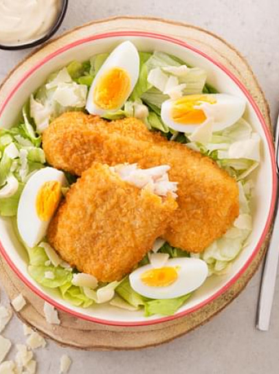 Filetes de Pescada com Salada César