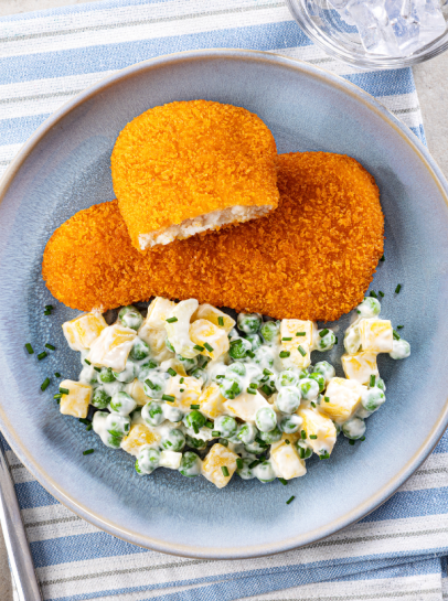 Filetes de Pescada com Salada Russa Tropical