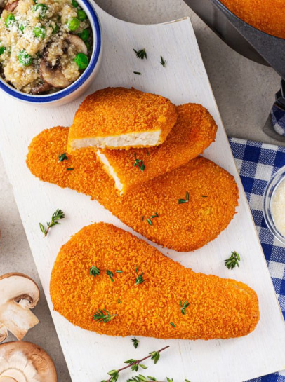 Filetes de Pescada com Quinotto de Ervilhas e Cogumelos