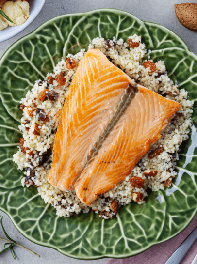Filetes de Salmão com Cucuz com Frutos Secos