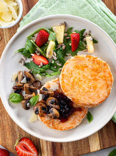 Fishburgers de Salm&atilde;o com Cebola Caramelizada