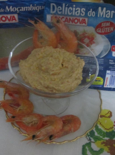Paté de delícias do mar e camarão