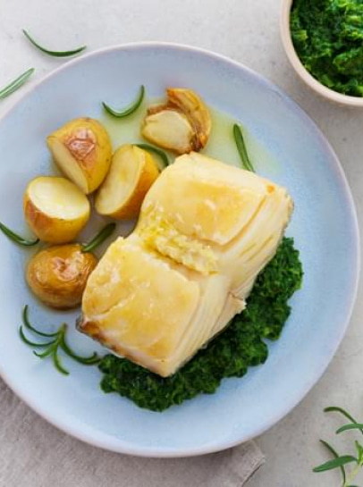 Bacalhau no Forno com Cerveja e Batatinhas Assadas