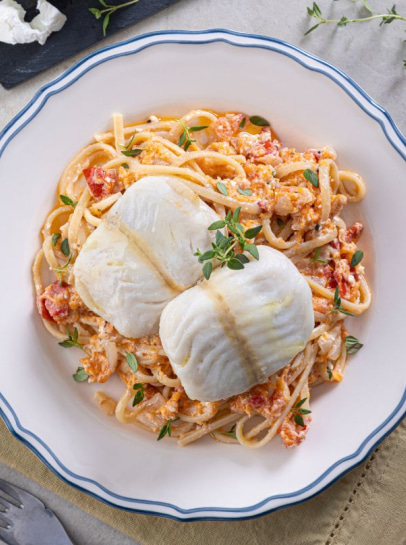 Pescada com Massa Feta de Ab&oacute;bora
