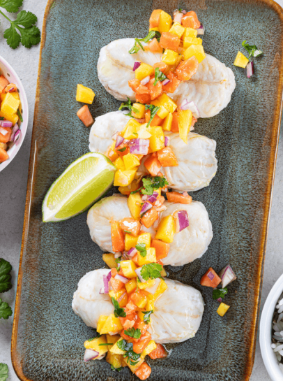 Mimos de Pescada com Topping Tropical