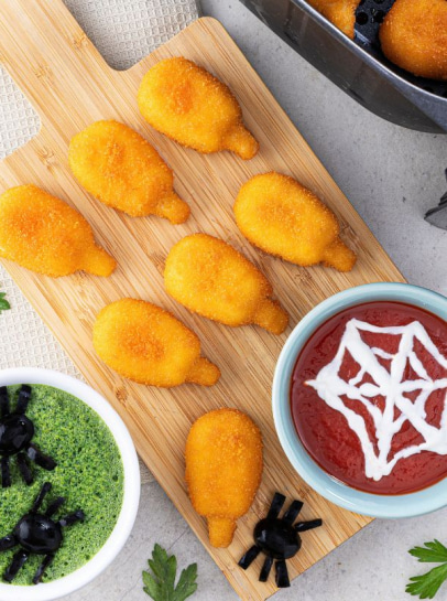 Muslitos do Mar com Molhos de Halloween