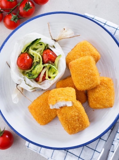 Nuggets de Pescada com Papelotes de Legumes