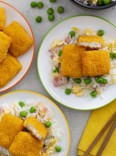 Nuggets de Pescada com Arroz Chau Chau Simples