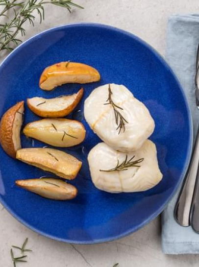 Pescada no Forno com Pera e Maçã ao Alecrim