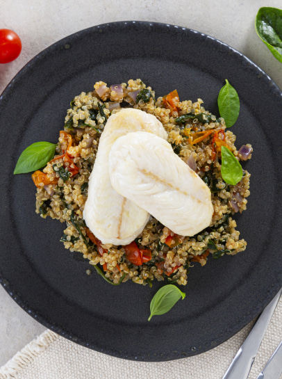 Pescada ao Manjericão com One Pot Quinoa