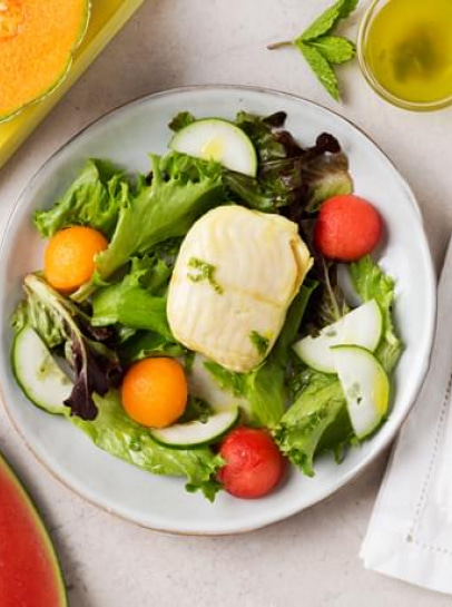 Pescada com Salada de Fruta, Tomilho e Hortelã