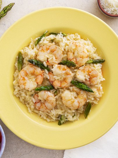 Risoto De Espargos Com Miolo De Gambão Salteado