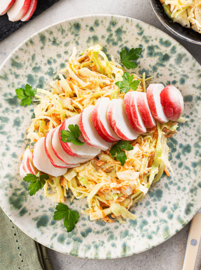 Salada Coleslaw com Del&iacute;cias em Forma de Lagosta