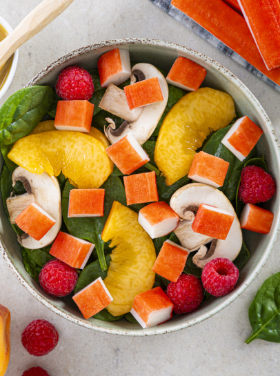 Salada de Delícias do Mar com Fruta e Vegetais