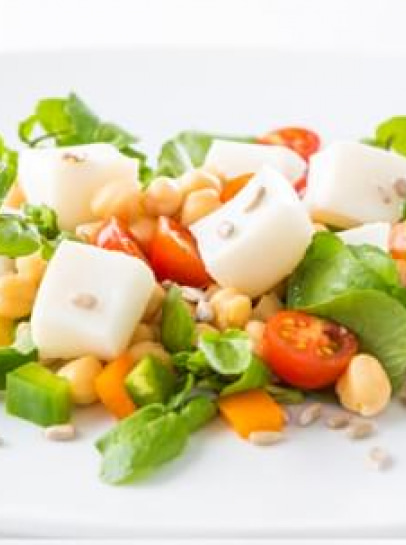 Salada de Pota com Grão e Vegetais