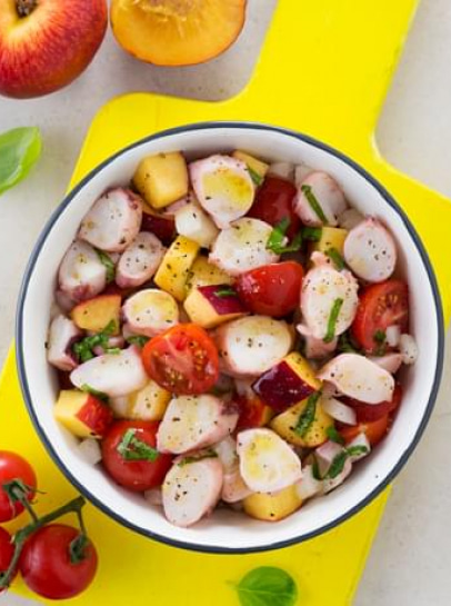 Salada de Pota de Verão ao Manjericão