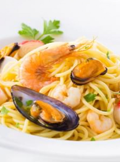 Spaghetti de Mariscada em Alho e Azeite à Salsa antigo