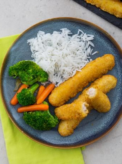 Tiras de Frango com Arroz e Legumes Salteados