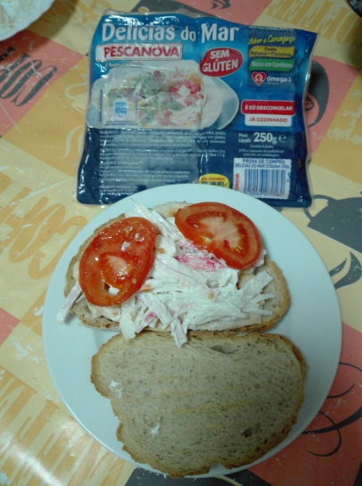 Tosta de delícias do mar
