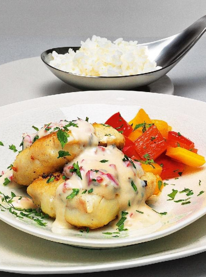 Pescada no Forno com Iogurte e Gengibre