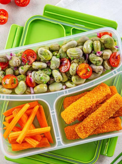 Barrinhas Ómega 3 com Salada de Favinhas