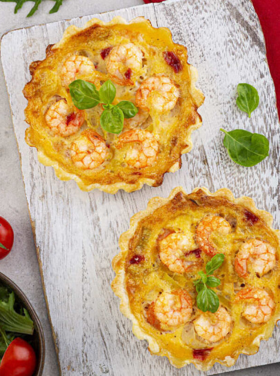 Tarteletes de Camarão com Legumes