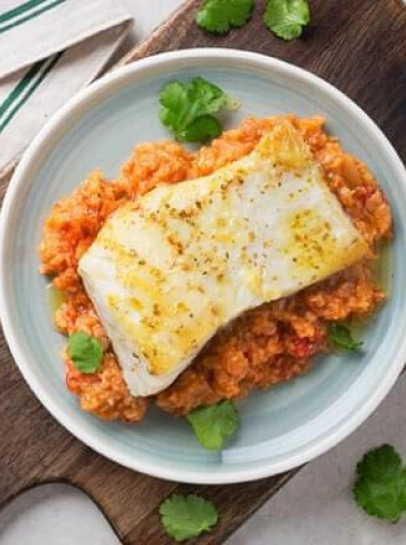 Bacalhau Grelhado com Açorda de Tomate