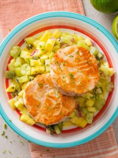 Fishburgers de Salmão com Tártaro de Fruta e Aipo