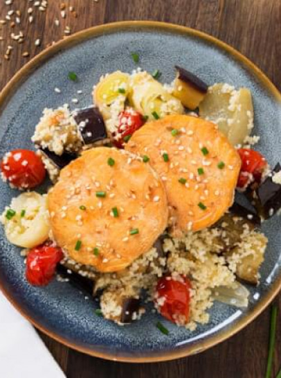 Fishburgers de Salmão com Couscous