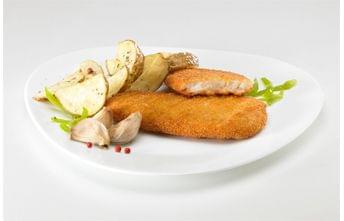 Filetes de Pescada Panados com Limão e Batatas em Gomos