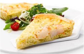 Quiche de Miolo de Camarão e Alho Francês