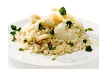 Risotto de Bacalhau Desfiado com Parmesão Ralado