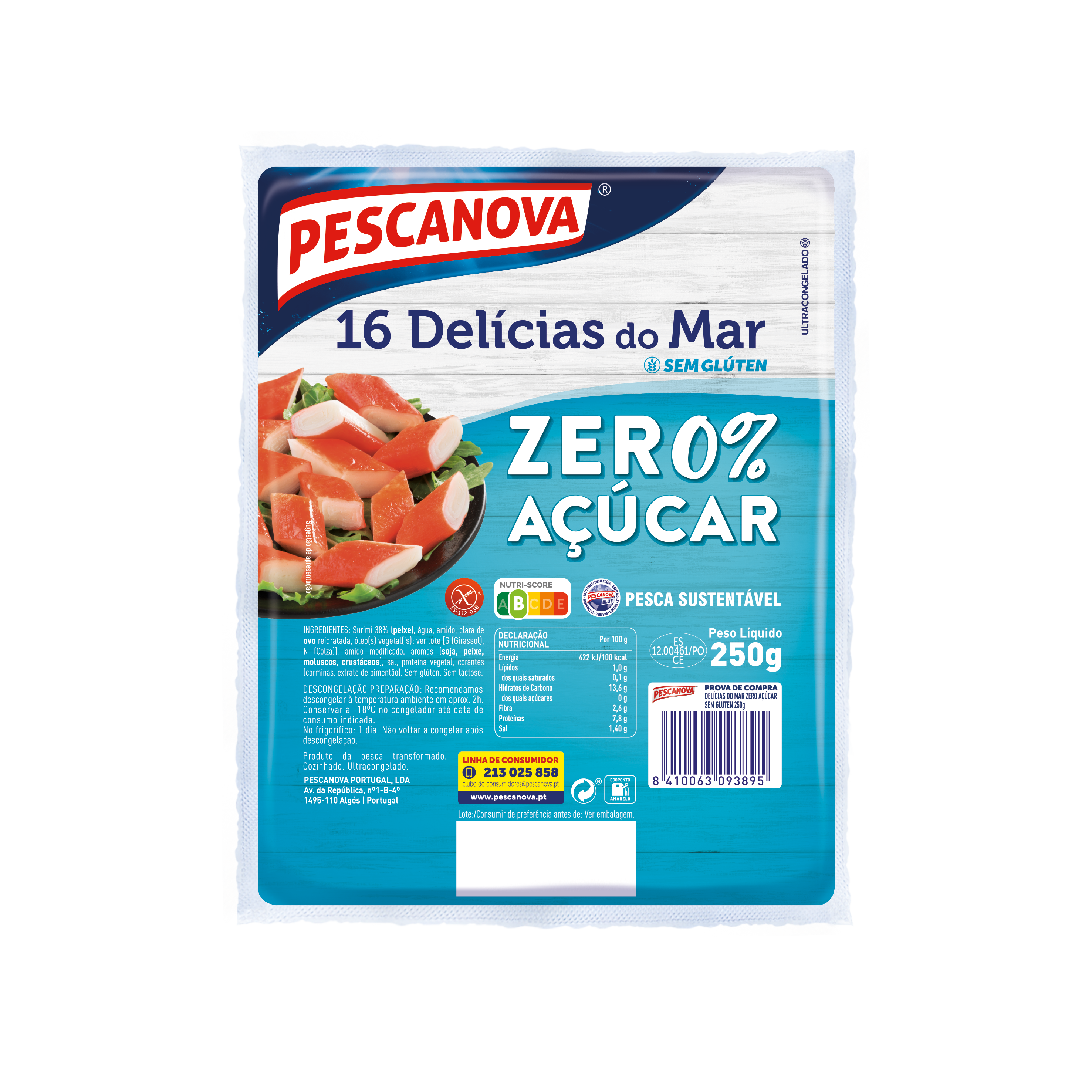 Delícias do Mar ZERO% Açúcar 250 g