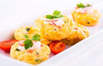 Mini-frittatas de Delícias do Mar no Forno