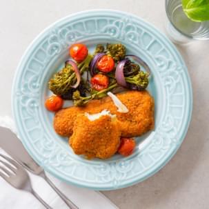 Filetes com Ervas Aromáticas com Vegetais no Forno